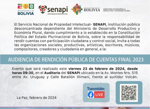 Rendición Pública de Cuentas Final Gestión 2023